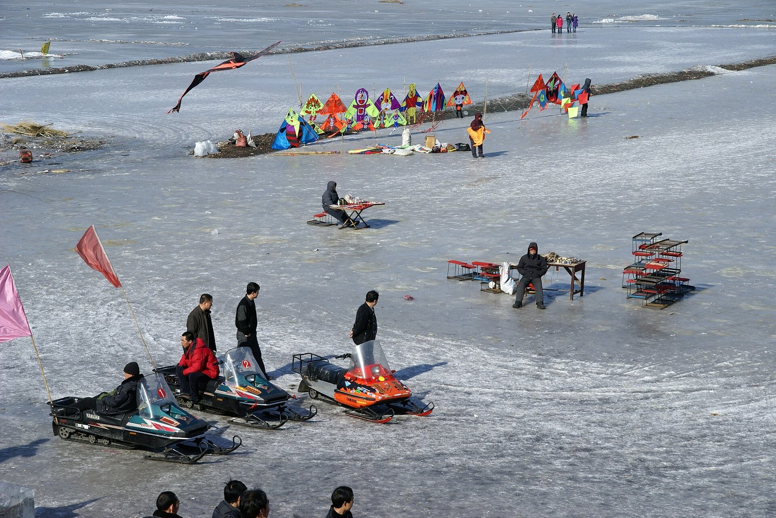 The frozen Songhua River in Harbin, source of the ice used to build the park