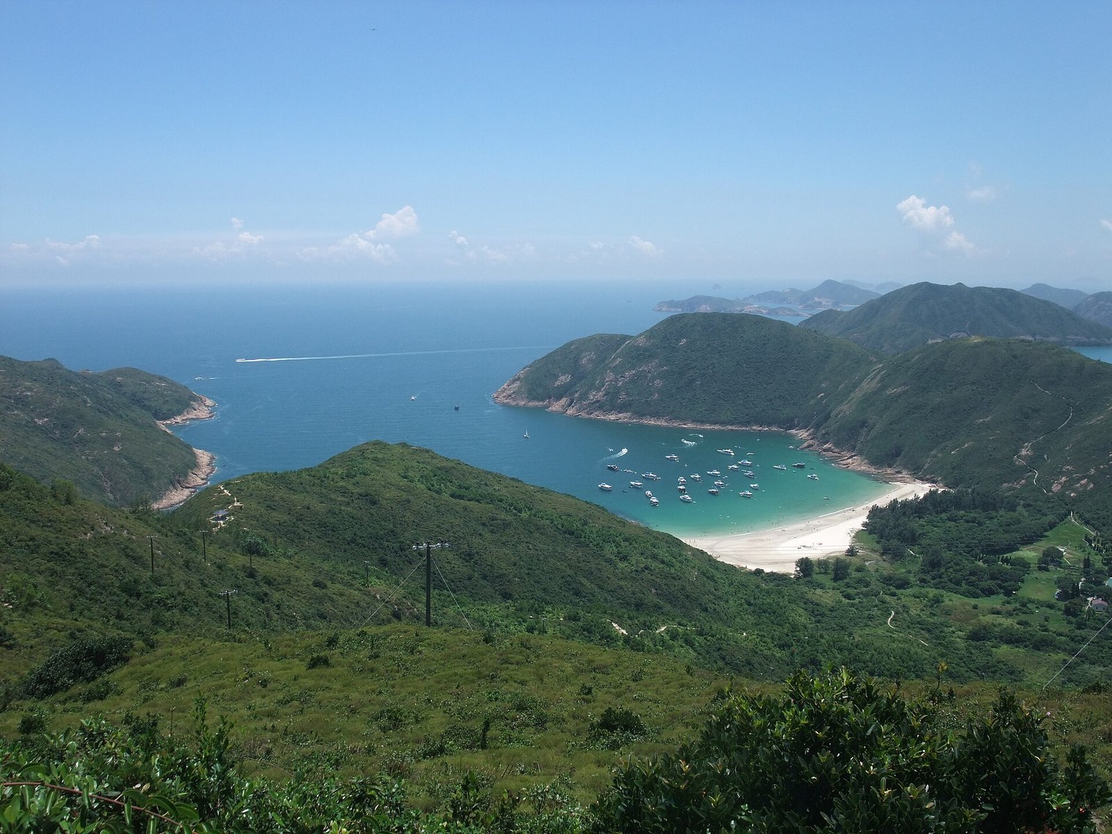 Hong Kong Geopark: Walking Among Hexagonal Stone Giants 8 Long Ke Wan beach and bay seen from the hills above, Sai Kung East Country Park