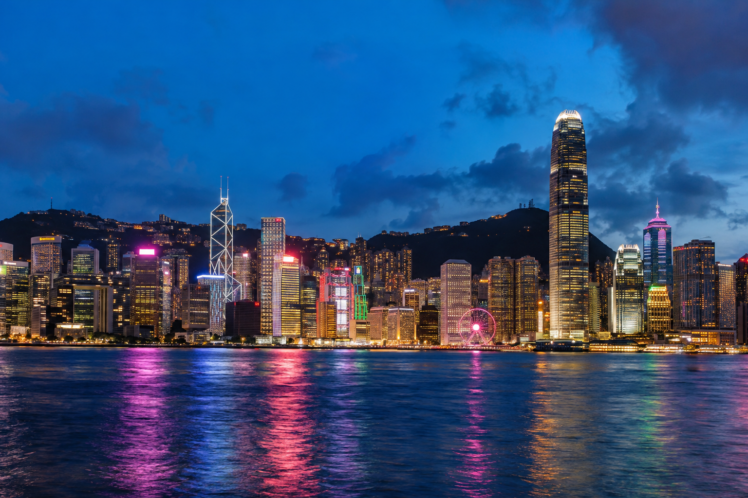 Hong Kong Victoria Harbour - victoria-harbour-blue-hour